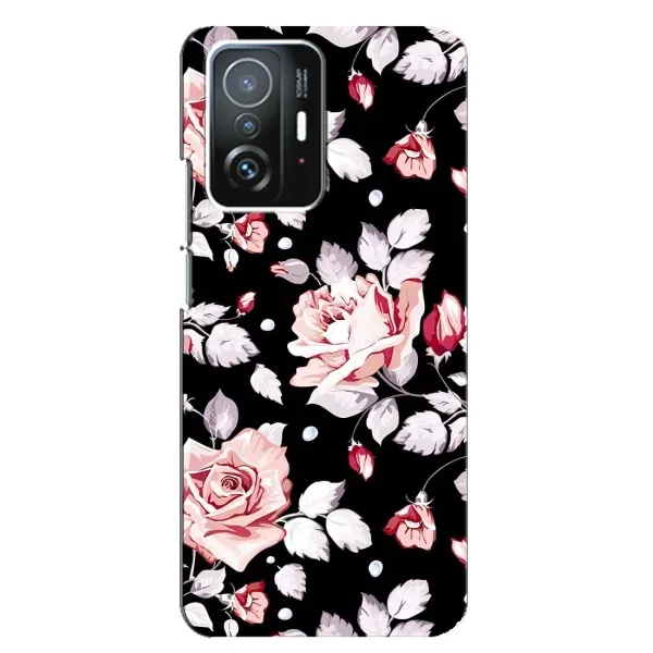 Чехол с принтом «Цветочки на черном» для Xiaomi 11T / 11T Pro Чехол с принтом «Цветочки на черном» для Xiaomi 11T / 11T Pro