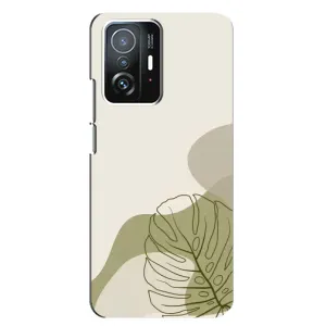 Силконовий чохол з принтом в квітах на Xiaomi 11T / 11T Pro (Зелена монстера дизайн)