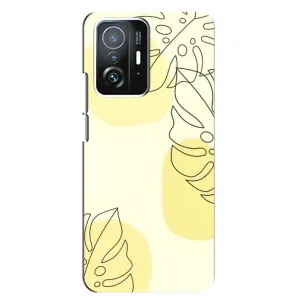Силконовий чохол з принтом в квітах на Xiaomi 11T / 11T Pro (Жовта монстера арт)
