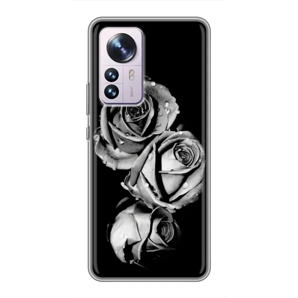 Чехол с принтом «Черная роза» для Xiaomi 12 / 12X