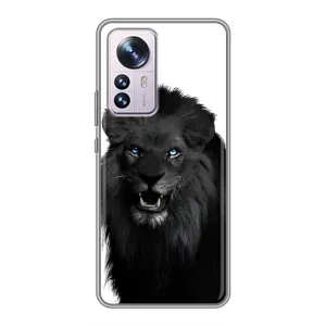 Чехлы с картинками животных Xiaomi 12 / 12X (Черный ЛЕВ)