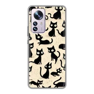 Чехол с рисунком кот на Xiaomi 12 / 12X (Черные коты)