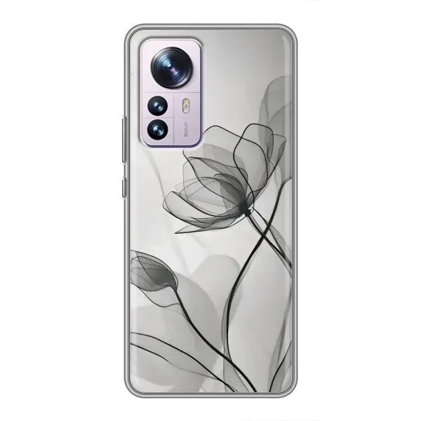 Чохол з принтом «Чорні квіти» для Xiaomi 12 / 12X