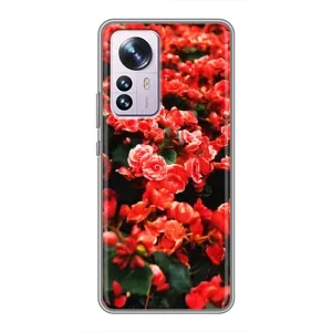 Чехлы с Цветами для Xiaomi 12 / 12X (VPrint) (Цветы красные)