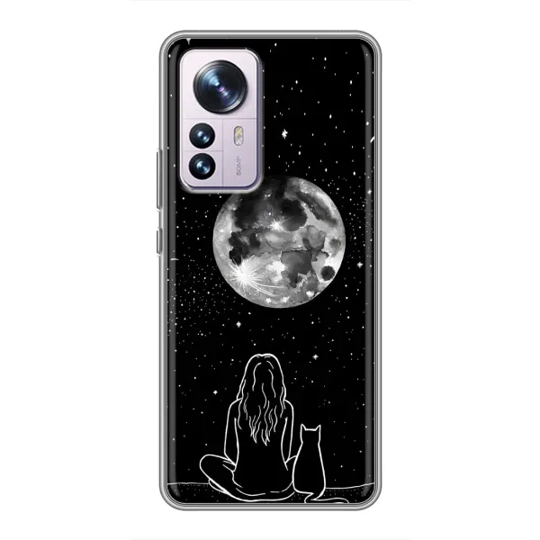 Чехол с принтом «Девушка с котом» для Xiaomi 12 / 12X