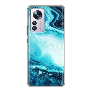 Мраморный чехол на Xiaomi 12 / 12X (VPrint) (Голубой мрамор)