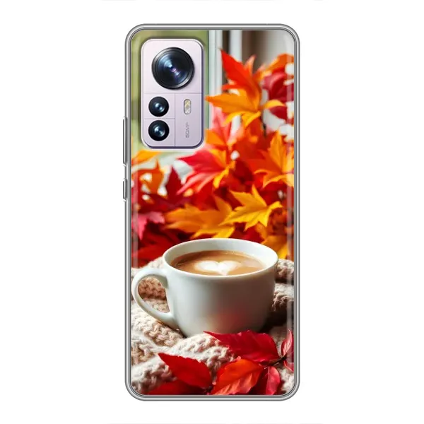 Чехол с принтом «Кофе и листья» для Xiaomi 12 / 12X Чехол с принтом «Кофе и листья» для Xiaomi 12 / 12X
