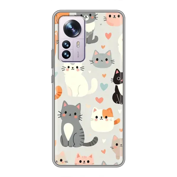 Чехол с принтом «Коллаж котов» для Xiaomi 12 / 12X