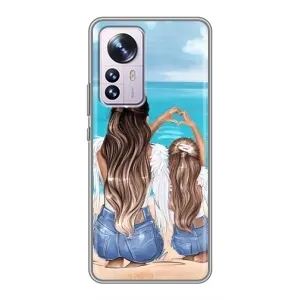 Чохол з друком для Xiaomi 12 / 12X - (Мама з дитинкою) (AlphaPrint) (Мама з донькою)