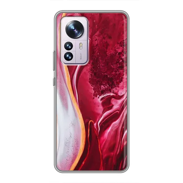 Чохол з принтом «Мрамор червоний» для Xiaomi 12 / 12X