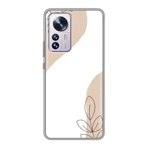 Силконовий чохол з принтом в квітах на Xiaomi 12 / 12X (Нюдова гілочка абстракція)