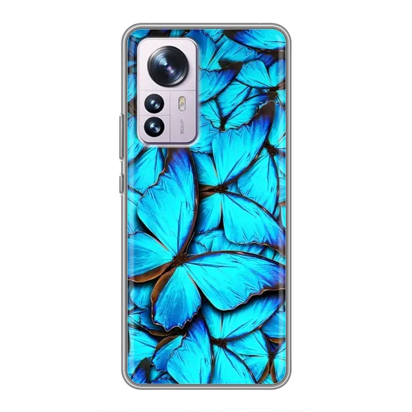 Чехол с принтом «Синие бабочки» для Xiaomi 12 / 12X Чехол с принтом «Синие бабочки» для Xiaomi 12 / 12X