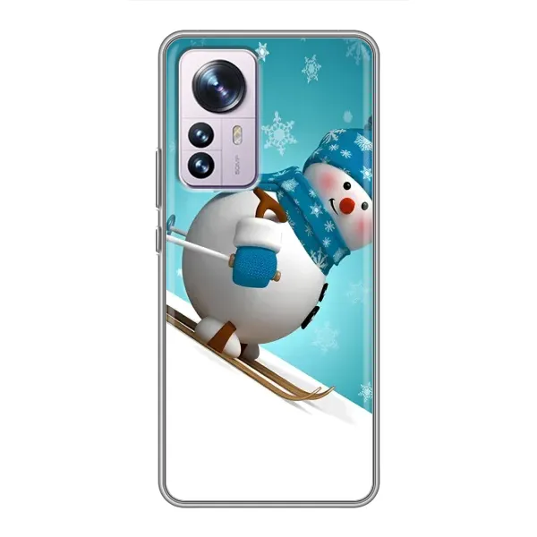 Чехол с принтом «Снеговик на лыжах» для Xiaomi 12 / 12X Чехол с принтом «Снеговик на лыжах» для Xiaomi 12 / 12X