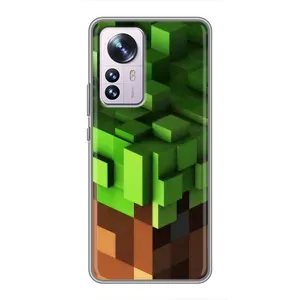Чехол Майнкрафт на Xiaomi 12 / 12X (AlphaPrint) Minecraft (текстура Майнкрафт)