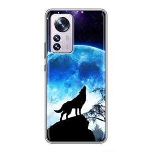 Чехол с принтом «Волк на луну» для Xiaomi 12 / 12X