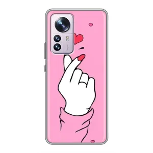 Чехол с принтом для Xiaomi 12 / 12X (AlphaPrint - Знак сердечка)
