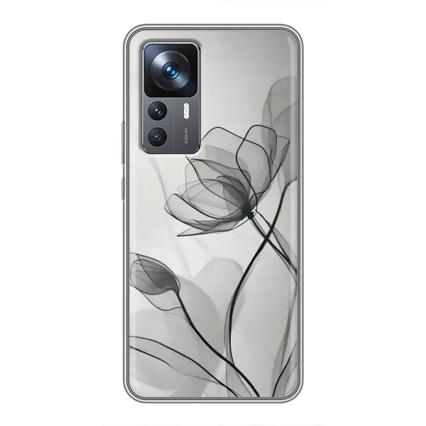 Чохол з принтом «Чорні квіти» для Xiaomi 12T