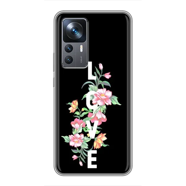 Чехол с принтом «Цветы LOVE» для Xiaomi 12T Чехол с принтом «Цветы LOVE» для Xiaomi 12T