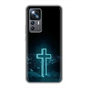 Чехол для Xiaomi 12T (AlphaPrint) - (Христианские) (Крест и город)