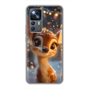 Яскравий чохол для Xiaomi 12T з Зимові Оленята (Оленятко серед гірлянд)
