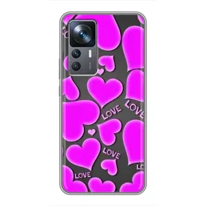 Чехлы для любимой на Сяоми 12Т (VPrint) (Pink hearts)