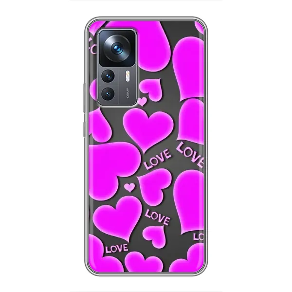 Чехол с принтом «Pink hearts» для Xiaomi 12T Чехол с принтом «Pink hearts» для Xiaomi 12T