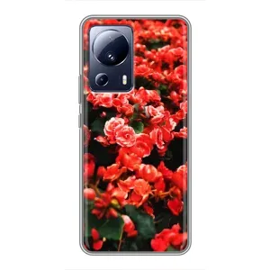Чехлы с Цветами для Xiaomi 13 Lite (VPrint) (Цветы красные)