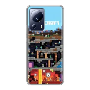 Чехол Майнкрафт на Xiaomi 13 Lite (AlphaPrint) Minecraft (фон Minecraft)