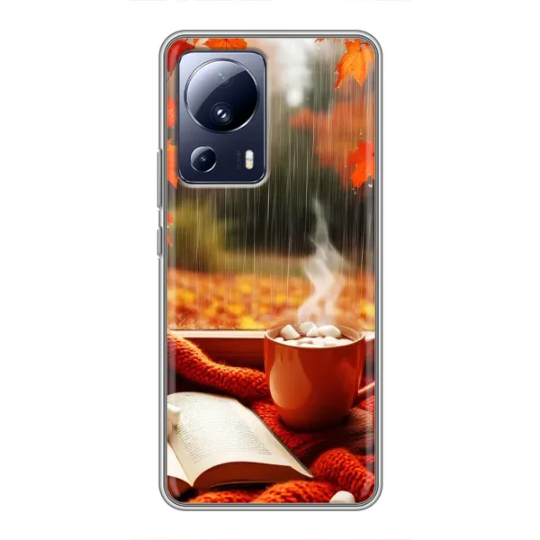 Чохол з принтом «Кава і дощ» для Xiaomi 13 Lite