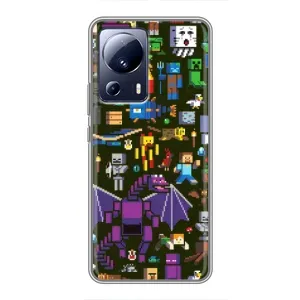 Чехол Майнкрафт на Xiaomi 13 Lite (AlphaPrint) Minecraft (Коллаж Майнкрафт)