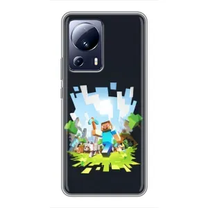 Чехол Майнкрафт на Xiaomi 13 Lite (AlphaPrint) Minecraft (персонажи Minecraft)