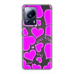 Чехлы для любимой на Сяомі 13 Лайт (VPrint) (Pink hearts)
