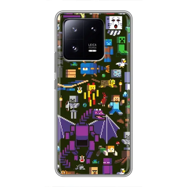 Чохол з принтом «Колаж Майнкрафт» для Xiaomi 13 Pro Чохол з принтом «Колаж Майнкрафт» для Xiaomi 13 Pro