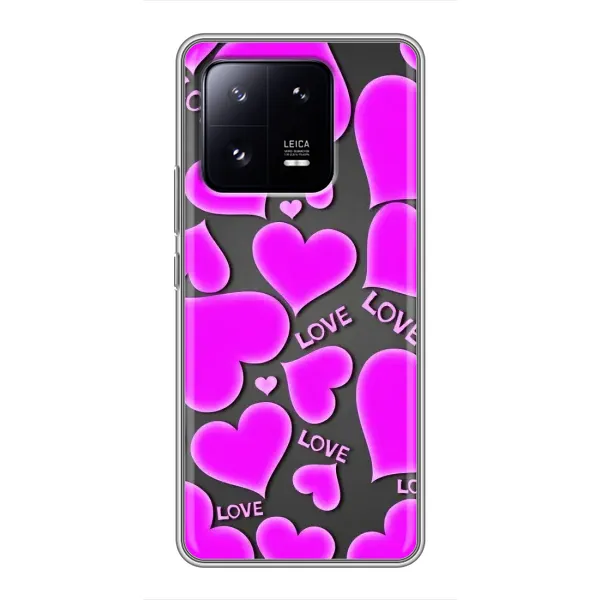 Чохол з принтом «Pink hearts» для Xiaomi 13 Pro