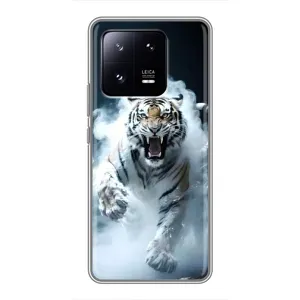 Чехол с картинкой «Хищники» для Xiaomi 13 Pro (Белый тигр в дыму)