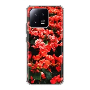 Чехлы с Цветами для Xiaomi 13 (VPrint) (Цветы красные)