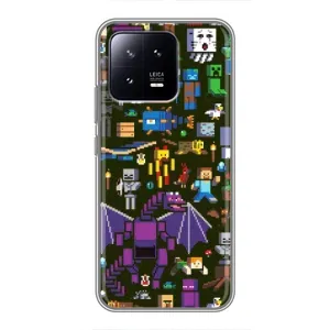 Чохол Майнкрафт на Xiaomi 13 (AlphaPrint) Minecraft (Колаж Майнкрафт)