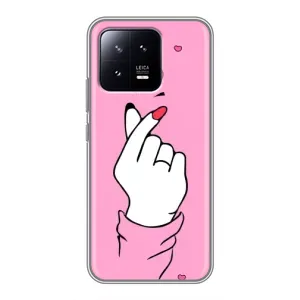 Чехол с принтом для Xiaomi 13 (AlphaPrint - Знак сердечка)