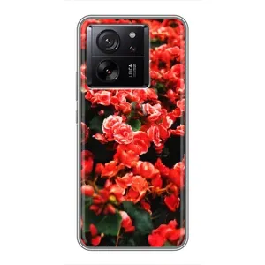 Чехлы с Цветами для Xiaomi 13T Pro (VPrint) (Цветы красные)