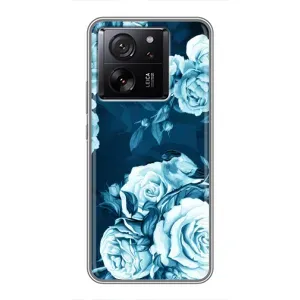 Чехлы (ART) Цветы на Xiaomi 13T Pro (VPrint) (Голубые Бутоны)