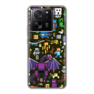 Чехол Майнкрафт на Xiaomi 13T Pro (AlphaPrint) Minecraft (Коллаж Майнкрафт)