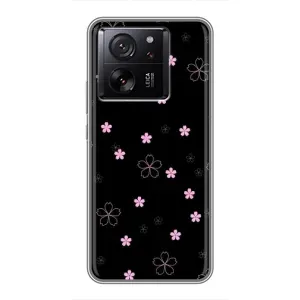 Чехол с принтом «Розовые цветы на черном» для Xiaomi 13T Pro