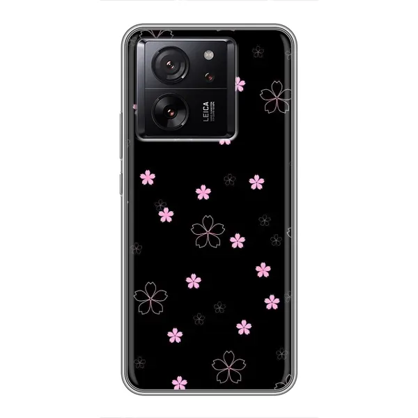 Чехол с принтом «Розовые цветы на черном» для Xiaomi 13T Pro