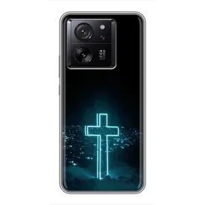 Чехол для Xiaomi 13T (AlphaPrint) - (Христианские) (Крест и город)