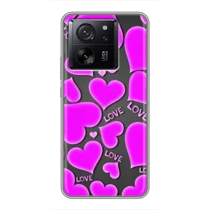 Чехлы для любимой на Ксіаомі 13Т (VPrint) (Pink hearts)