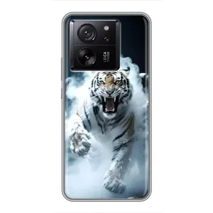 Чохол з картинкою 'Хижаки' для Xiaomi 13T (Білий тигр у диму)