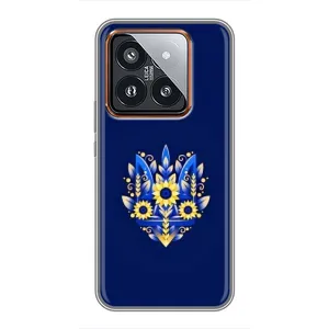Чохли для Xiaomi 14 Pro Укр. Символіка (AlphaPrint) (Квітковий Герб)