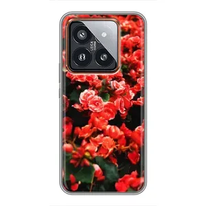 Чехлы с Цветами для Xiaomi 14 Pro (VPrint) (Цветы красные)