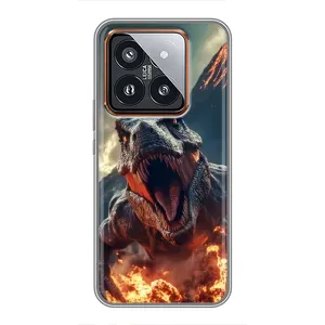 Чохол з картинкою 'Хижаки' для Xiaomi 14 Pro (Вогняний динозавр)