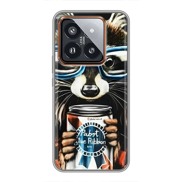 Чохол з принтом «Єнот з банкою» для Xiaomi 14 Pro